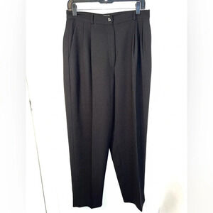 Charles Glueck, focus 2000, sz12 black, pleated w/ pockets pants. 100%moss crepe